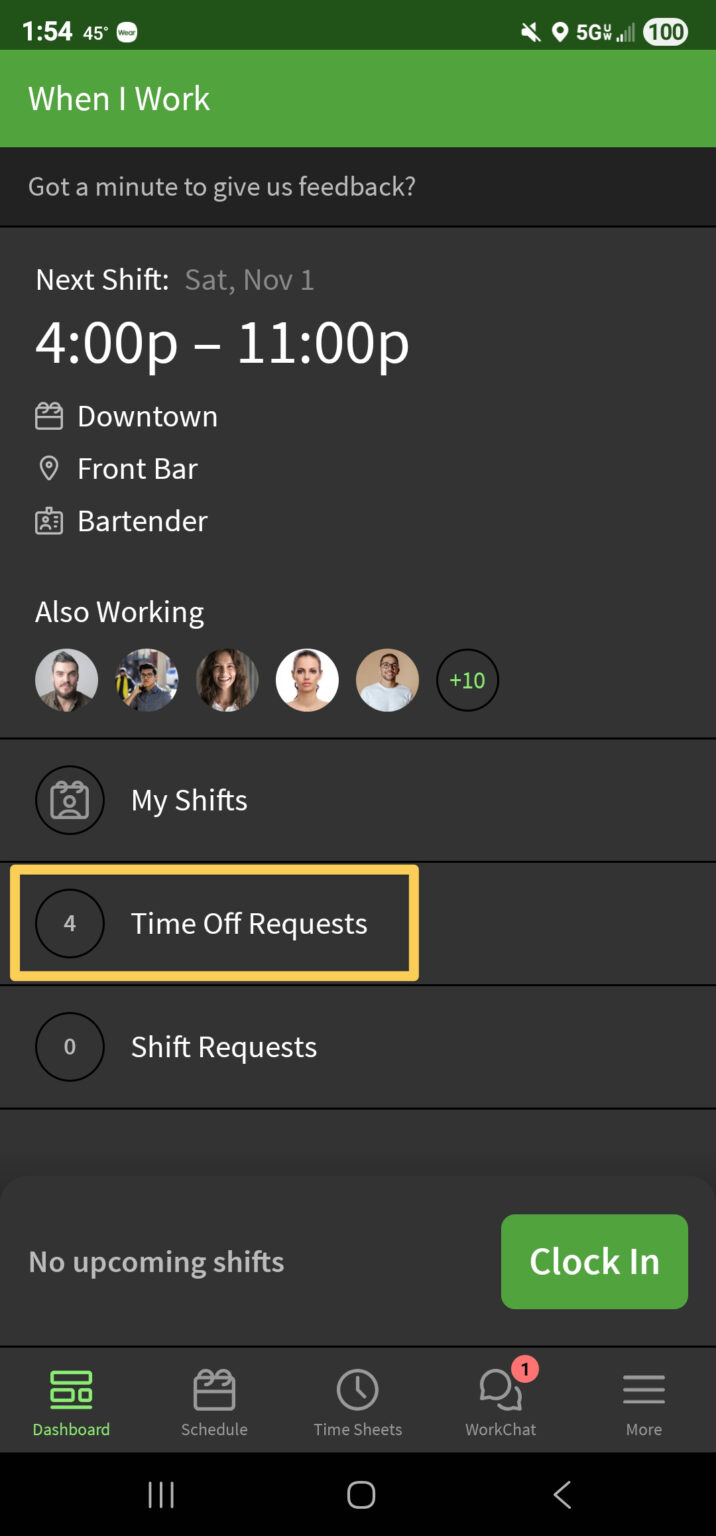 Requesting Time Off – When I Work Help Center
