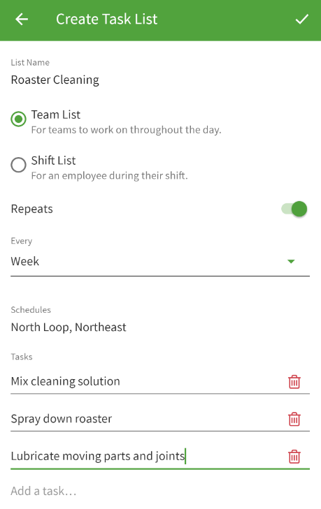 create team task