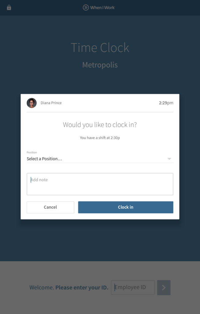 Clocking In and Out From a Time Clock Terminal When I Work Help Center