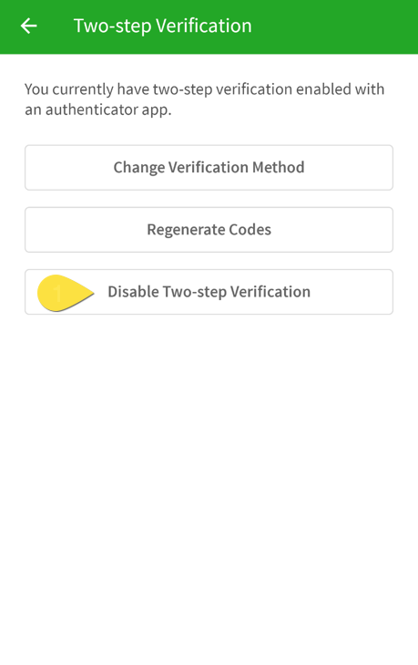 Disable two step