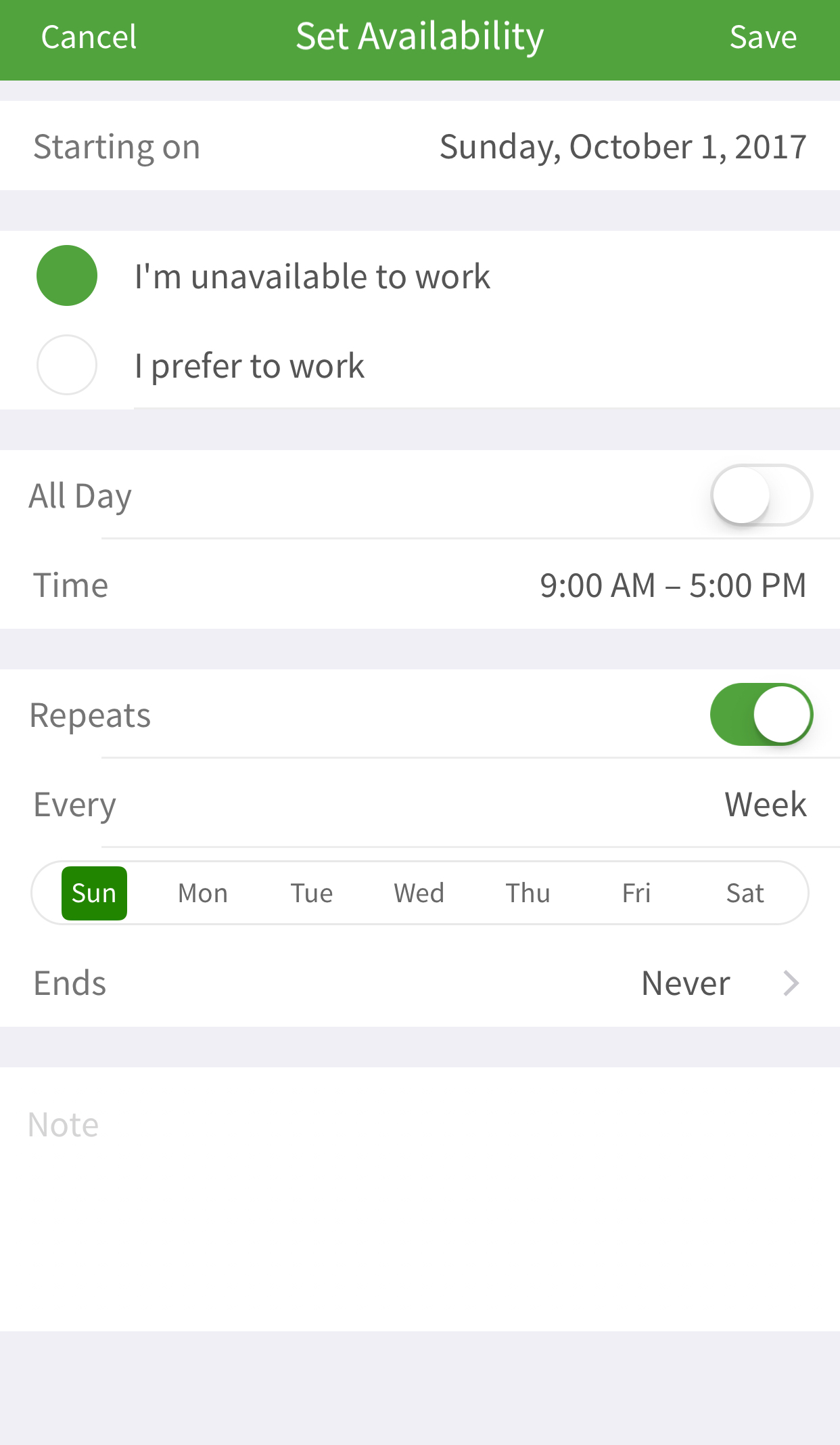 availability work