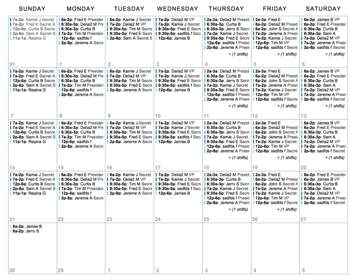 schedule print