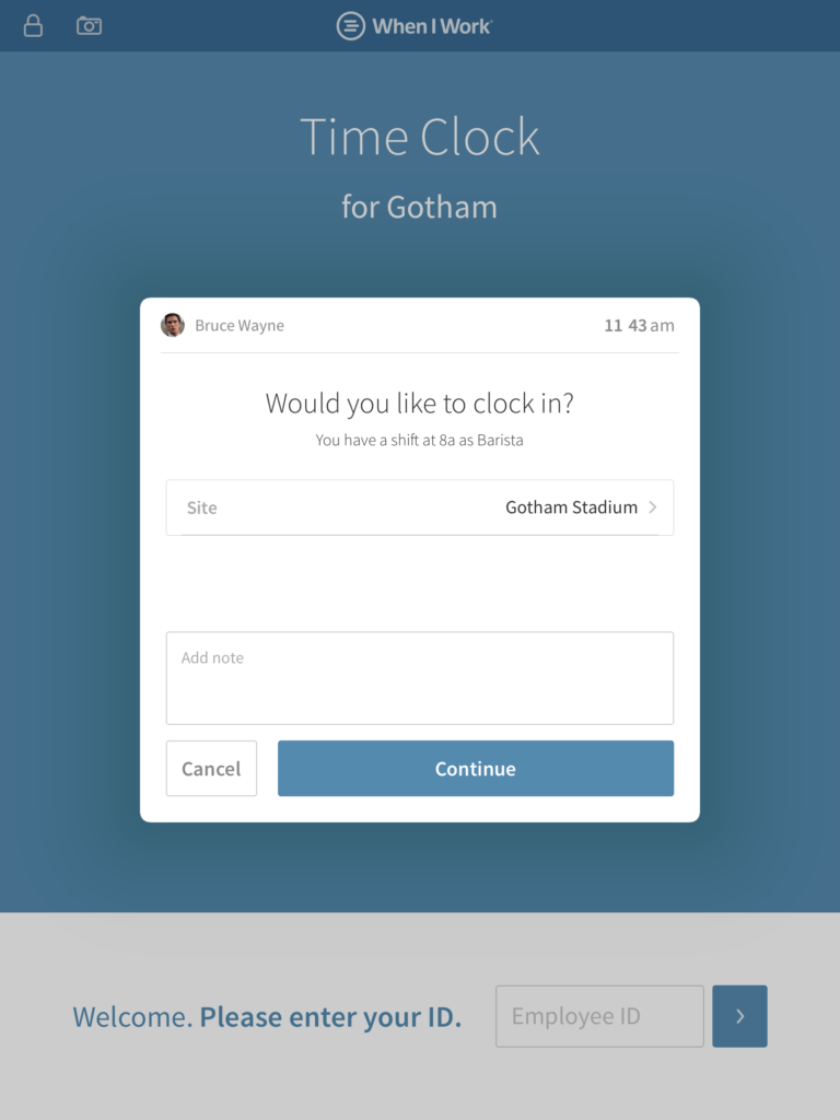 Clocking In and Out With Photo Clock In When I Work Help Center