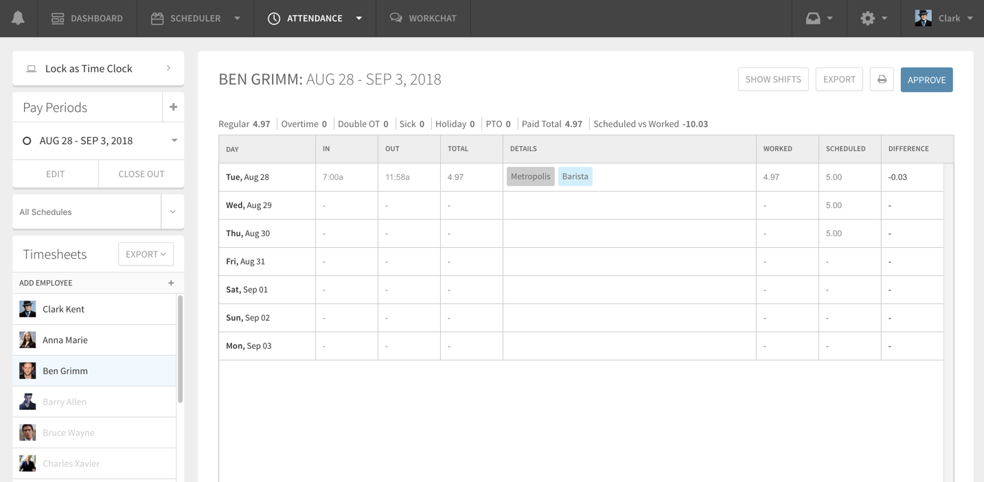 clocking an employee in or out when i work help center