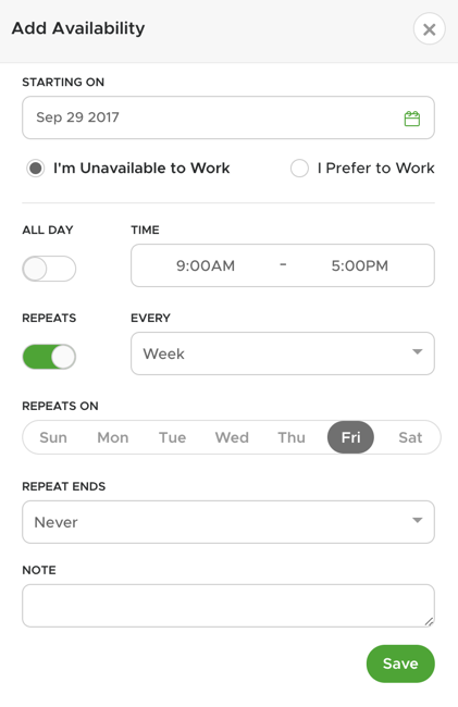 availability work