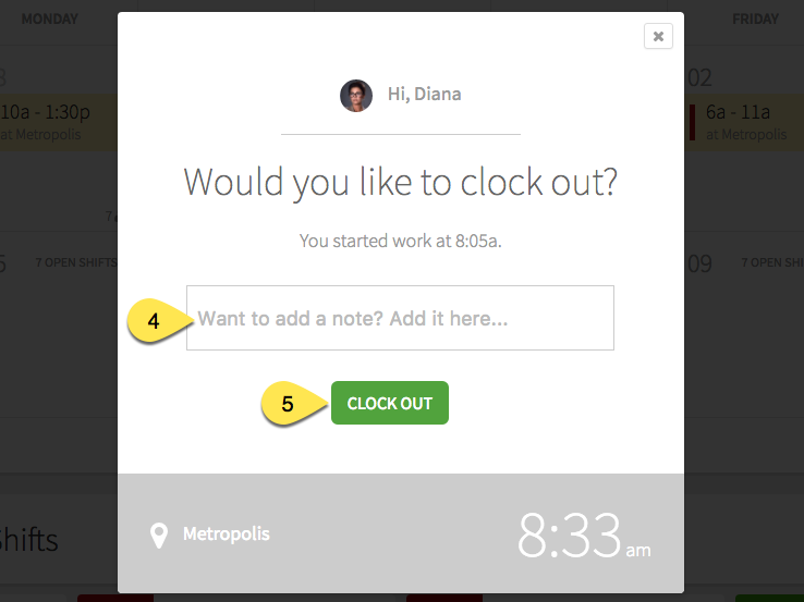 clocking in and out when i work help center