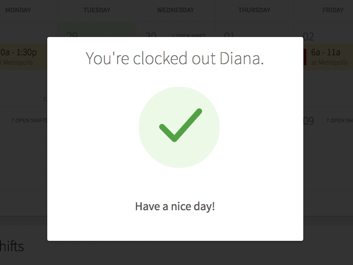 clocking in and out when i work help center