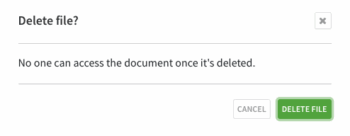 Confirm document delete
