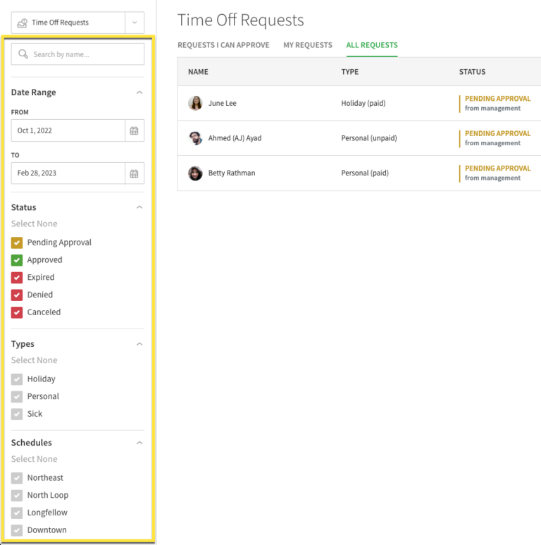 Managing Time Off Requests – When I Work Help Center