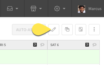 bulk edit shifts button