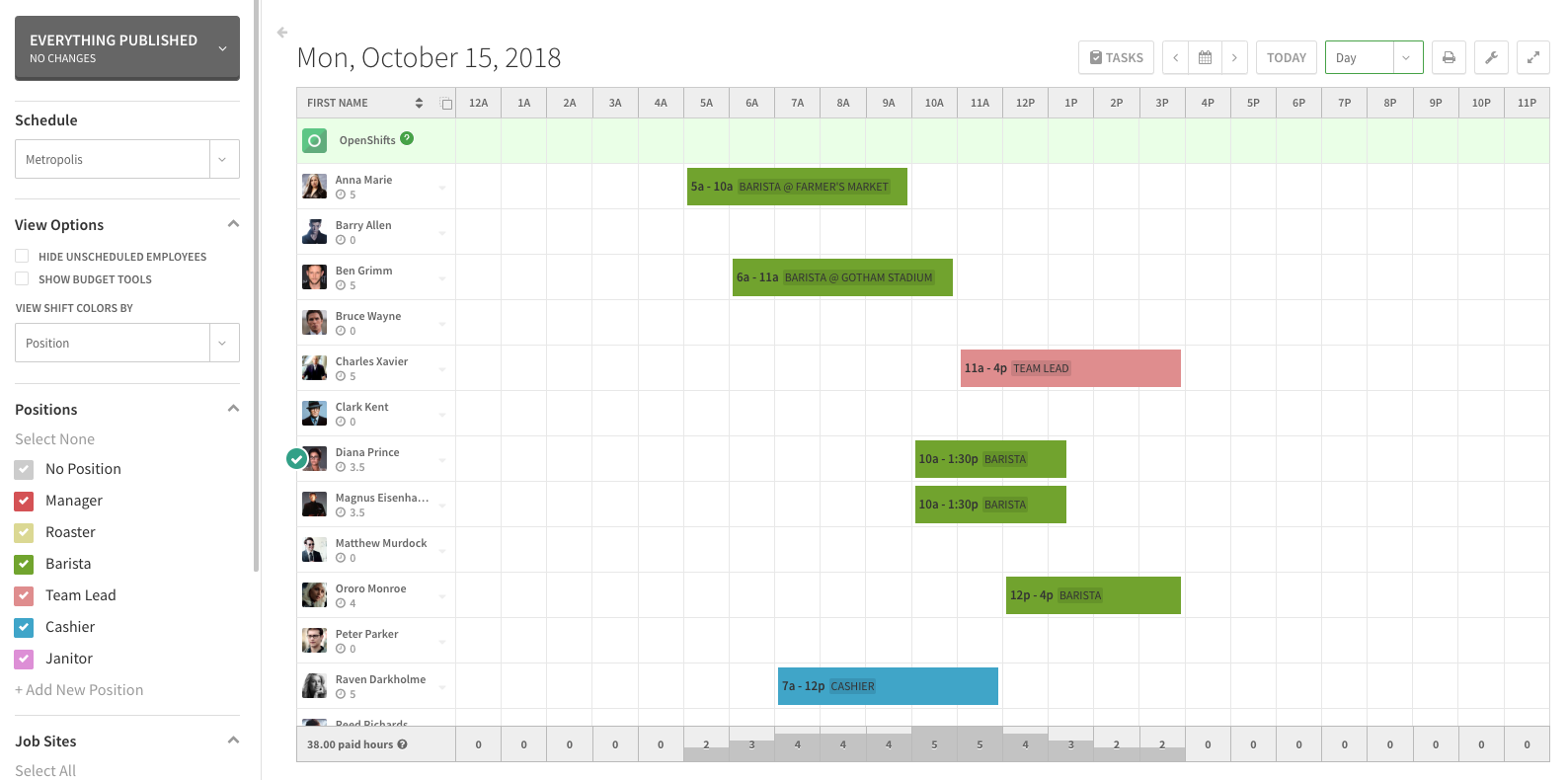 schedule views when i work help center