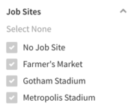 Job site filter list reference photo
