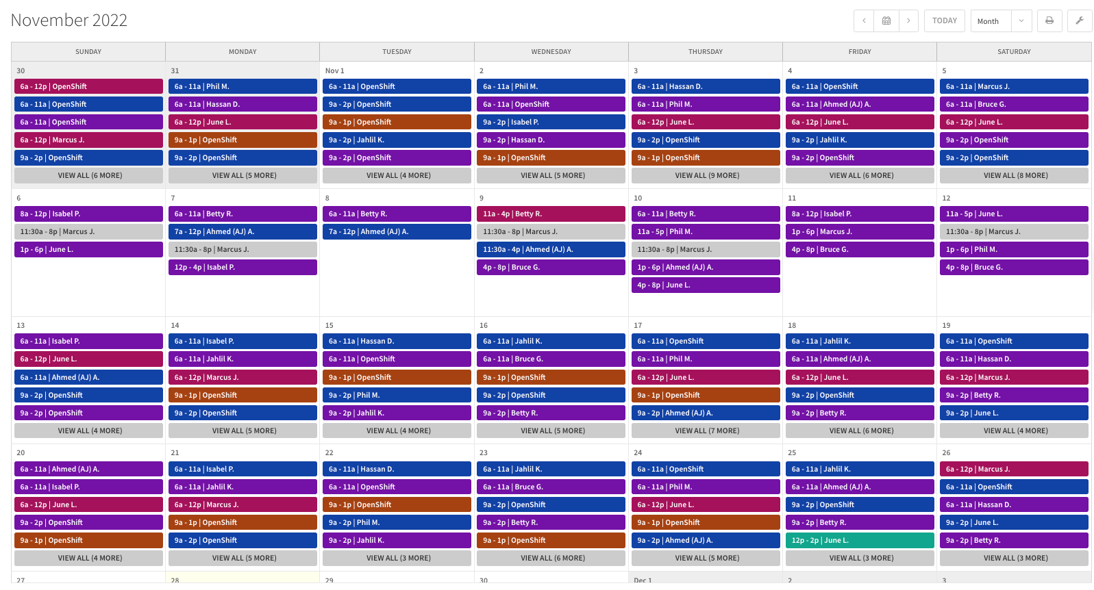 Using Month View – When I Work Help Center