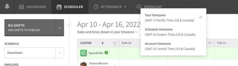 Setting Time Zones – When I Work Help Center