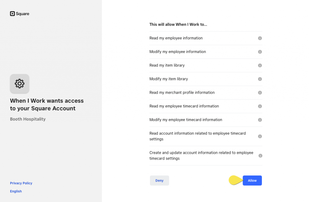 Square Integration Reference – When I Work Help Center