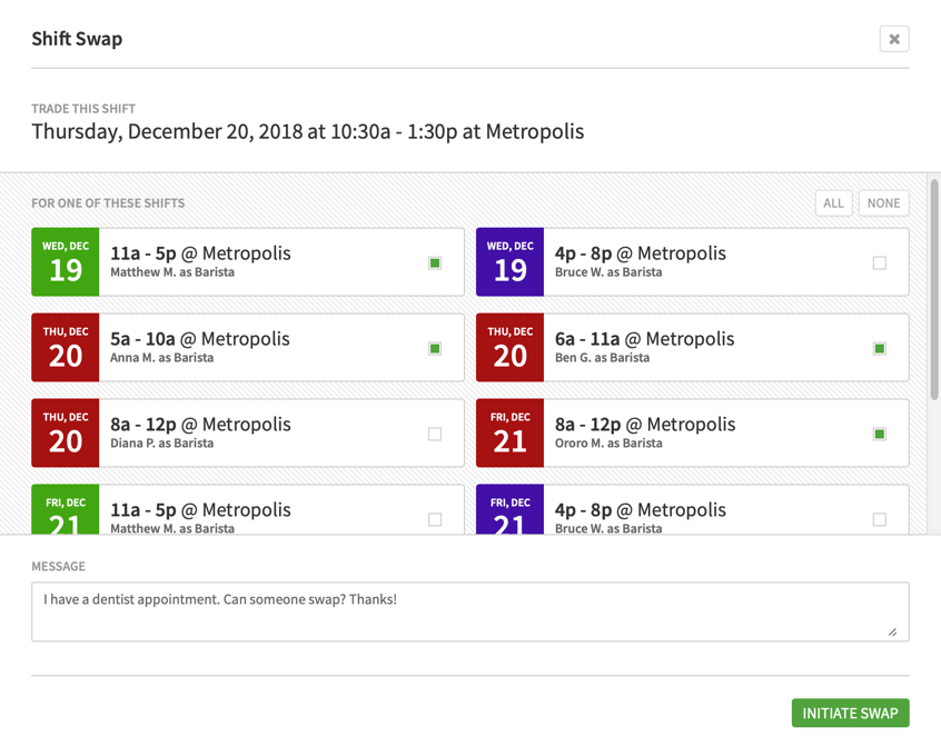 Swapping And Dropping Shifts When I Work Help Center