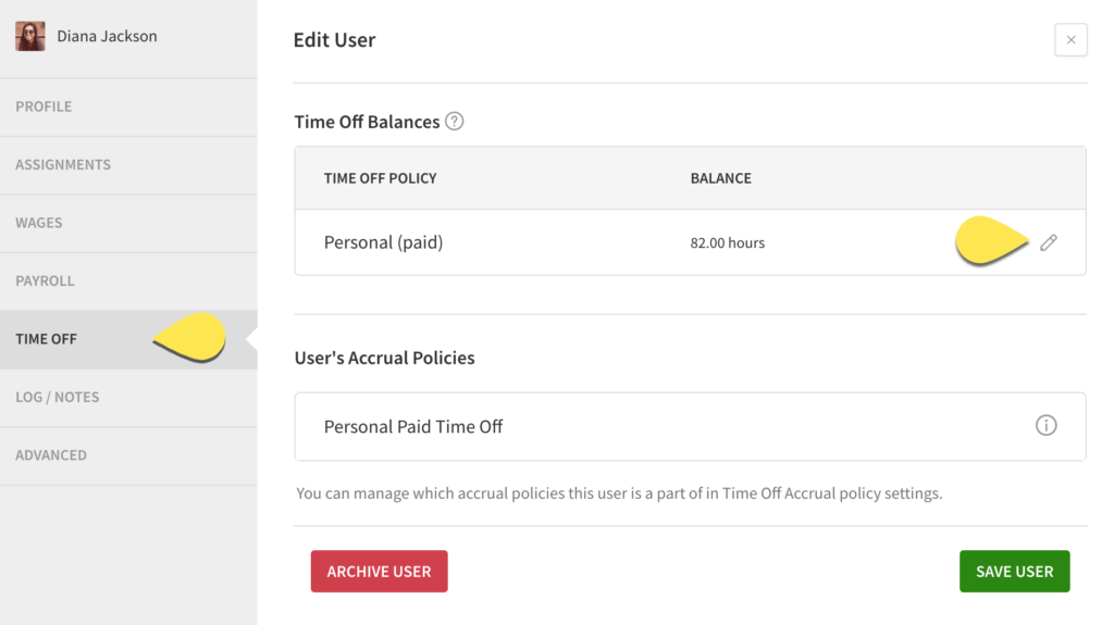 Edit Time Off Balances for Users – When I Work Help Center