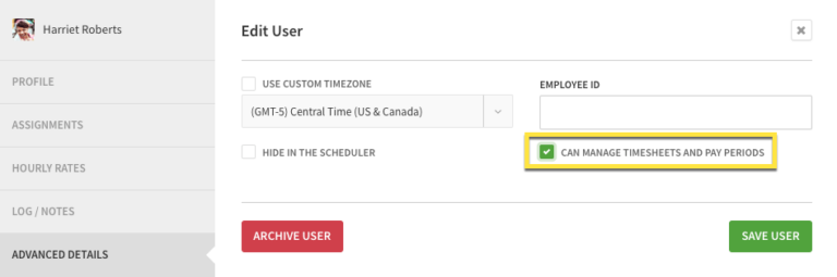 Giving Managers Access To Manage Timesheets And Pay Periods When I 