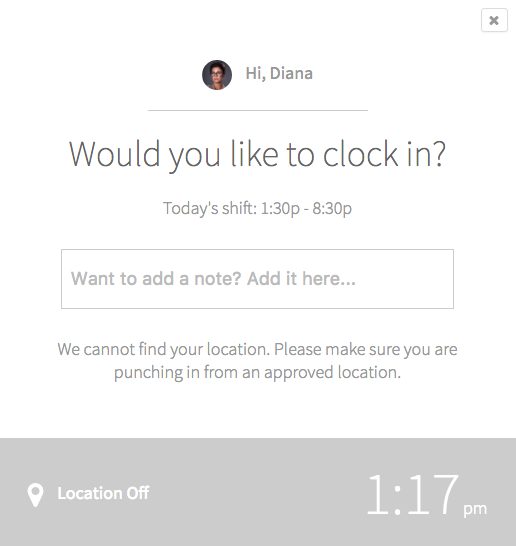 Location Off message